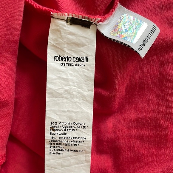 Roberto Cavalli red hot pink t shirt, size XS - Picture 7 of 7